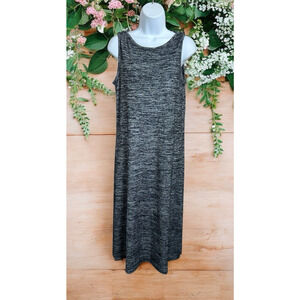 Daily Ritual Heather Gray Midi Dress Sz Small Sleeveless Soft Knit Side Slits